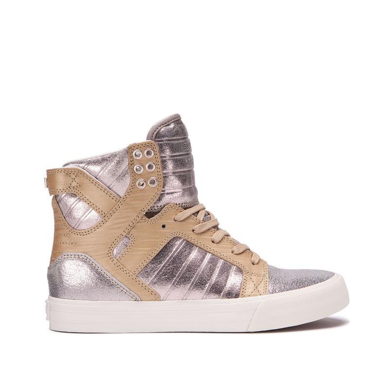 Supra SKYTOP Sneaker High Damen Silber/ Braun Kaufen PJMTB9531